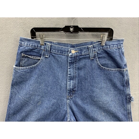 Vintage Wrangler Carpenter Shorts Mens Size 38 Relaxed Fit Hammer Loop Blue - Picture 11 of 16